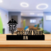 Custom RN Doctor Desk Name Plate - RN Doctor Metal Nameplate For Desk - Desk Nameplate - RN Doctor Office Decor