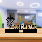 Custom RN Doctor Desk Name Plate - RN Doctor Metal Nameplate For Desk - Desk Nameplate - RN Doctor Office Decor