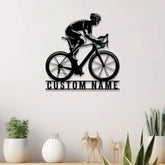 Custom Road Bike Racing Metal Sign with LED Light Personalized Bicycle Lover Name Sign Biker Decoration Christmas Gifts