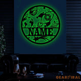 Custom Rocket Name Sign with Led Light Personalized Metal Space Wall Art Kids Room Nursery Decor Astronaut Space Wall