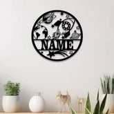 Custom Rocket Name Sign with Led Light Personalized Metal Space Wall Art Kids Room Nursery Decor Astronaut Space Wall