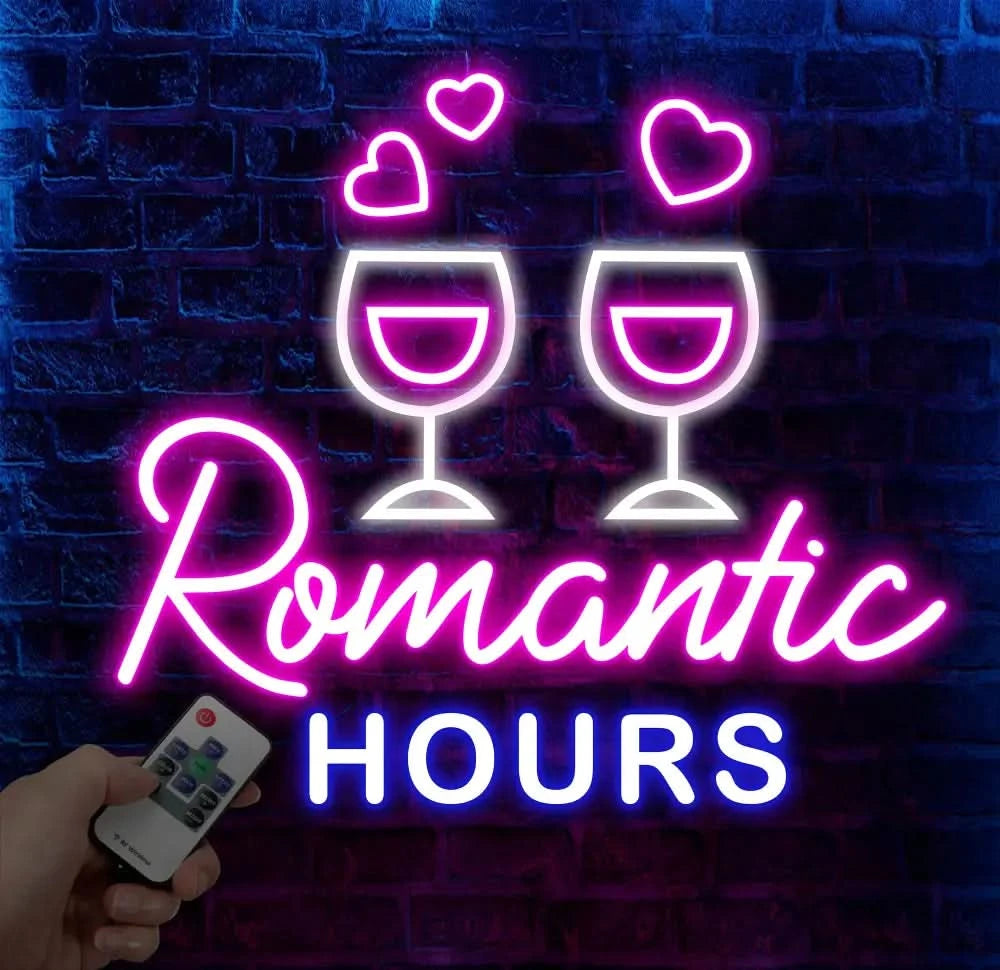 Custom Romantic Hour Neon Bar Sign Personalized Bar Club Neon Signs Neon Sign Home Bar Decor Bar Decoration Neon Lights