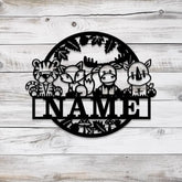 Custom Safari Animals Name Sign Metal Safari Sign Metal Wall Art Safari Nursery Decor Animal Name Sign Kid’s Nursery