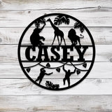 Custom Safari Animals Name Sign Metal Safari Sign Metal Wall Art Safari Nursery Decor Animal Name Sign Kid’s Nursery
