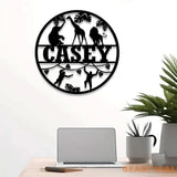 Custom Safari Animals Name Sign Metal Safari Sign Metal Wall Art Safari Nursery Decor Animal Name Sign Kid’s Nursery