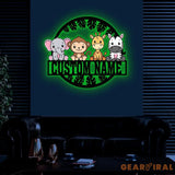 Custom Safari Animals Name Sign Metal Safari Sign Metal Wall Art Safari Nursery Decor Animal Name Sign Kid’s Nursery