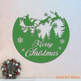 Custom Santa Riding a Sleigh Metal Wall Art Personalized Christmas Name Sign Christmas Decor Christmas Family Gift