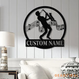 Custom Saxophone Player Name Metal Sign Personalized Jazz Lover Gift Musician Wall Decor Jazz Player Name Sign Gift for