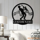 Custom Saxophone Player Name Metal Sign Personalized Jazz Lover Gift Musician Wall Decor Jazz Player Name Sign Gift for
