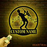 Custom Saxophone Player Name Metal Sign Personalized Jazz Lover Gift Musician Wall Decor Jazz Player Name Sign Gift for