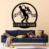 Custom Saxophone Player Name Metal Sign Personalized Jazz Lover Gift Musician Wall Decor Jazz Player Name Sign Gift for