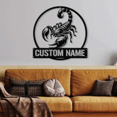 Custom Scorpion Metal Wall Art LED Light Personalized Scorpion Lover Name Sign Scorpions Metal Sign Nursery Decoration
