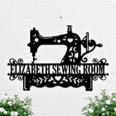 Custom Sewing Machine Metal Wall Art LED Light Personalized Tailor Shop Name Sign Home Decor Sew Quilting Sewciopath