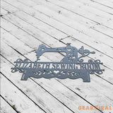 Custom Sewing Machine Metal Wall Art LED Light Personalized Tailor Shop Name Sign Home Decor Sew Quilting Sewciopath