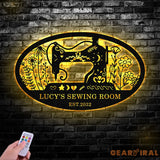 Custom Sewing Metal Wall Art Sewing Room Sign Personalized Sewing Sign Sewing Room Wall Decor Quilting Sign Gift for Her