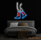 Custom Sexy Cowgirl Neon Sign with Boots - LED Wall Art for Cowboy and Cowgirl Decor - Perfect Gift for Her and Girls’