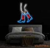 Custom Sexy Cowgirl Neon Sign with Boots - LED Wall Art for Cowboy and Cowgirl Decor - Perfect Gift for Her and Girls’