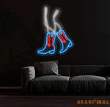 Custom Sexy Cowgirl Neon Sign with Boots - LED Wall Art for Cowboy and Cowgirl Decor - Perfect Gift for Her and Girls’