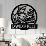 Custom Shark Metal Sign with Led Lights Last Name Sign Personalized Reef Wall Art Shark Wall Decor Indoor Home Decor &