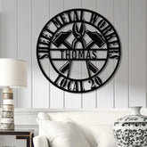 Custom Sheet Metal Workers Wall Art with LED Lights Personalized Metal Sign Gift for Husband or Dad Christmas Gift for