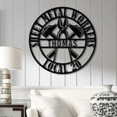 Custom Sheet Metal Workers Wall Art with LED Lights Personalized Metal Sign Gift for Husband or Dad Christmas Gift for