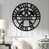 Custom Sheet Metal Workers Wall Art with LED Lights Personalized Metal Sign Gift for Husband or Dad Christmas Gift for
