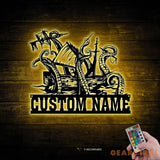 Custom Ship Octopus Tentacles Metal Wall Art LED Light Personalized Kraken Octopus Name Sign Home Decor Ocean Sea