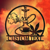 Custom Shisha Hookah Metal Wall Art LED Light - Shisha Sign - Personalized Smoke Shop Name Sign - Home Decor Hookah