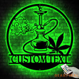 Custom Shisha Hookah Metal Wall Art LED Light - Shisha Sign - Personalized Smoke Shop Name Sign - Home Decor Hookah