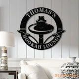Custom Shisha Hookah Metal Wall Art with LED Light - Personalized Smoke Shop Name Sign - Home Decor & Hookah Shop