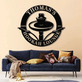 Custom Shisha Hookah Metal Wall Art with LED Light - Personalized Smoke Shop Name Sign - Home Decor & Hookah Shop