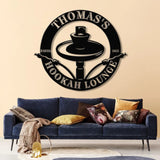 Custom Shisha Hookah Metal Wall Art with LED Light - Personalized Smoke Shop Name Sign - Home Decor & Hookah Shop
