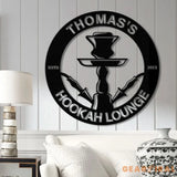 Custom Shisha Hookah Metal Wall Art with LED Light - Personalized Smoke Shop Name Sign - Home Decor & Hookah Shop