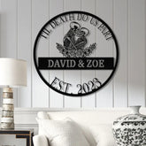 Custom Skeleton Couple Kissing Metal Wall Art with LED Light Gothic Home Decor Skull Lover Gift Halloween or