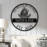 Custom Skeleton Couple Kissing Metal Wall Art with LED Light Gothic Home Decor Skull Lover Gift Halloween or