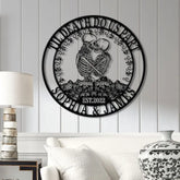 Custom Skeleton Couple Kissing Metal Wall Art with LED Light Gothic Home Decor Skull Lover Gift Halloween or