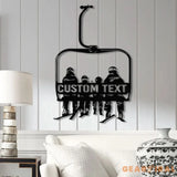 Custom Ski Lift Metal Sign with LED Light Personalized Ski Lift Name Wall Art Chairlift Decor & Snow Skiing Gift for