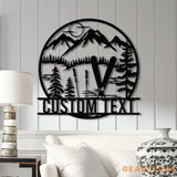 Custom Skiing Metal Sign with LED Lights - Personalized Ski Wall Art - Skier Gift & Monogram - Ski Home Decor & Snow