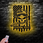 Custom Skull Welder Metal Sign with Led Light Welder Gifts Xmas Birthday Gift for Welder Dad - Gearviral