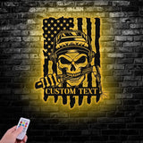 Custom Skull Welder Metal Sign with Led Light Welder Gifts Xmas Birthday Gift for Welder Dad - Gearviral