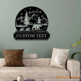 Custom Snowball Bear Family Name Sign Snowglobe Christmas Art Custom Family Name Seasonal Sign Custom Metal Art
