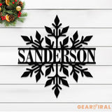 Custom Snowflake Metal Wall Art Personalized Family Name Sign Holiday Decor Merry Christmas Sign Outdoor Decoration