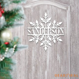 Custom Snowflake Metal Wall Art Personalized Family Name Sign Holiday Decor Merry Christmas Sign Outdoor Decoration