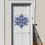 Custom Snowflake Metal Wall Art Personalized Family Name Sign Holiday Decor Merry Christmas Sign Outdoor Decoration