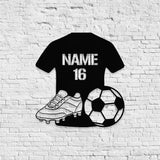 Custom Soccer Metal Sign with LED Lights Personalized Family Name Metal Sign Wall Decor Personalized Wall Art