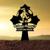 Custom Soccer Player Memorial Plaque Cross Stake Grave Markers Soccer Player Loss Sympathy Sign Remembrance Stake
