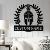 Custom Spartan Warrior Monogram Metal Sign with LED Lights Personalized Spartan Wall Art Metal Spartan Decor for Home