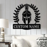 Custom Spartan Warrior Monogram Metal Sign with LED Lights Personalized Spartan Wall Art Metal Spartan Decor for Home