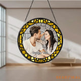 Custom Stained Glass Couples Portrait From Photo Personalized Window Hanging Suncatcher Couple Wedding Anniversary Gift