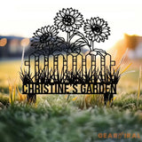 Custom Sunflower Garden Stake Sunflower Metal Sign Garden Flower Sign Custom Garden Name Sign Garden Decor Yard Art